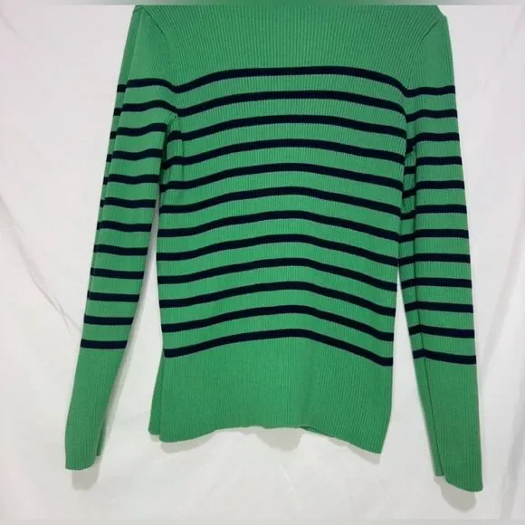 Green and Blue Striped Ralph Lauren Sweater Size L - Picture 3 of 6